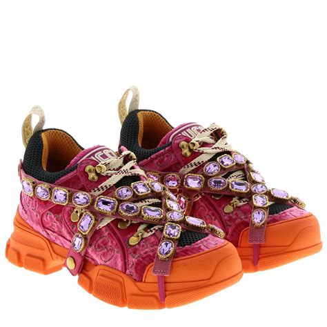 gucci pearl and diamond sandal|pink Gucci sneakers for women.